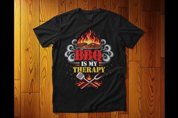 BBQ is My Therapy Grill T-Shirt Design Graphics