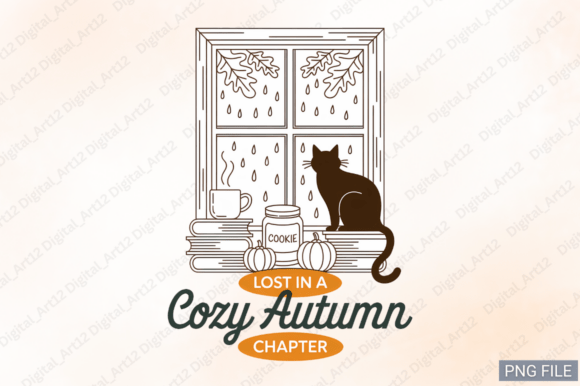 Bookish Fall Autumn Sublimation Design