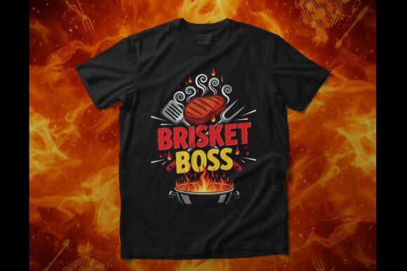 Brisket Boss BBQ T-shirt Design Graphics
