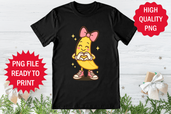 Cute Banana Lovers Show Love Design Art