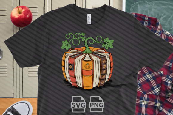 Fall Pumpkin Book SVG PNG Design