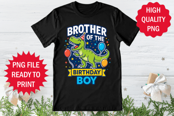 Funny T-Rex Birthday Party Design PNG