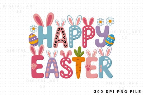 Happy Easter Bunny Sublimation Design