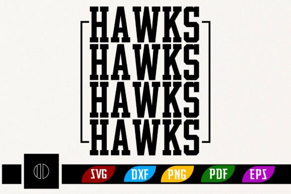 Hawks Retro Svg Design: Graphics for T-Shirt Designs