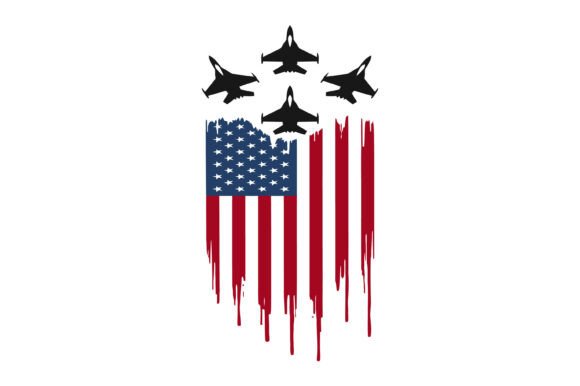 Jet Fighter USA Flag Design