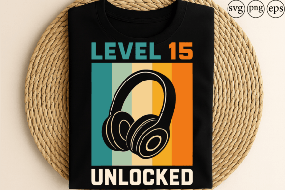 Level 15 Unlocked Gamer Birthday Design