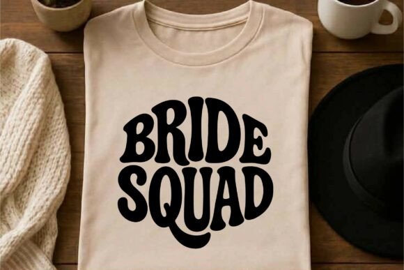 Retro Bride Squad SVG PNG T-Shirt Design