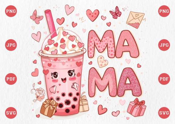 Retro Mama Coffee SVG PNG Design