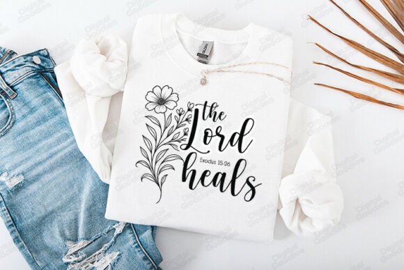 The Lord Heals Bible Verse Design Graphics