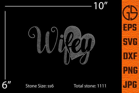 Wifey Rhinestone Typography Design
