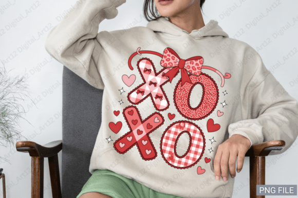 XOXO Valentine's Day Bow PNG Design